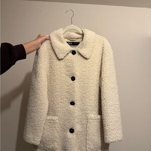 Zara Cream Teddy Jacket